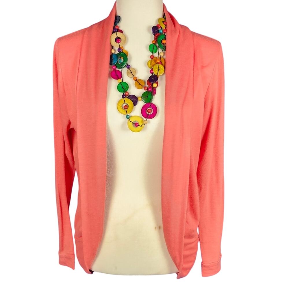 Tangerine Open‑Front Cardigan M | Y2K Sweater